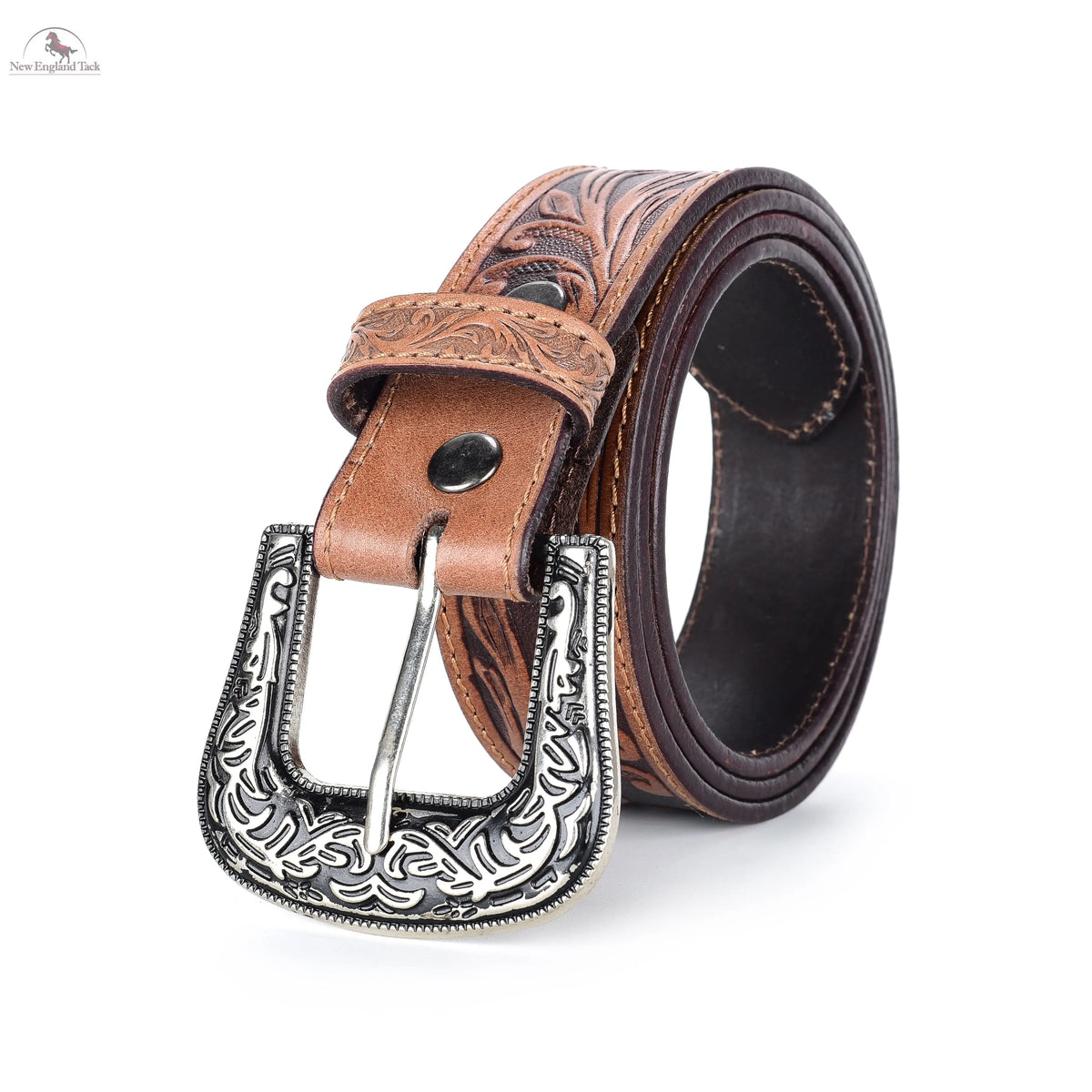 Brown offers Genuine Leather Western Style Leather Belt Embossed Cowboy/Cowgirl Style