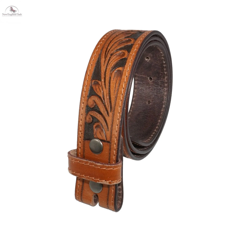 Resistance Full Grain Western Engraved Leather Belt Strap, 1-1/2" Wide Western Belt Leather Strap Floral Tooled Leather Belt Strap NewEngland Tack