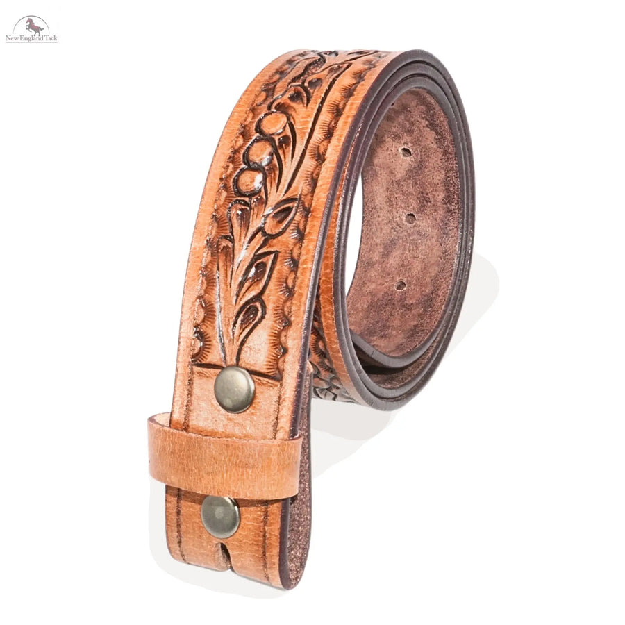 Resistance Full Grain Western Engraved Leather Belt Strap, 1-1/2" Wide Western Belt Leather Strap Floral Tooled Leather Belt Strap NewEngland Tack