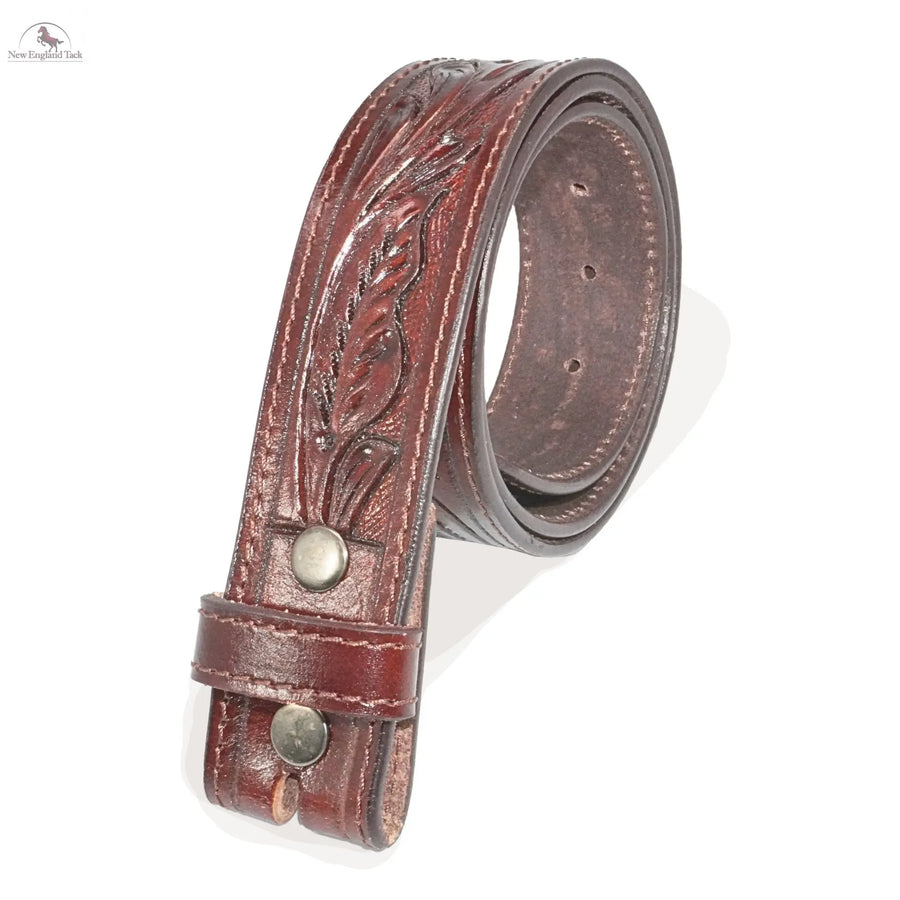 Resistance Full Grain Western Engraved Leather Belt Strap, 1-1/2" Wide Western Belt Leather Strap Floral Tooled Leather Belt Strap NewEngland Tack