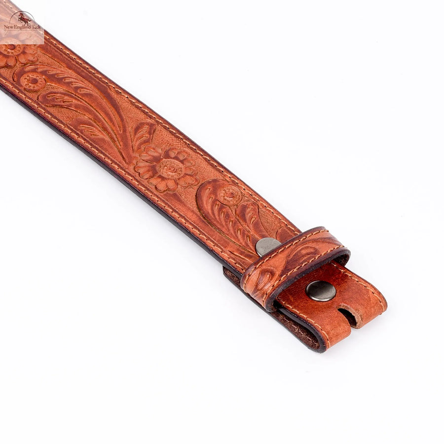 Resistance Full Grain Western Engraved Leather Belt Strap, 1-1/2" Wide Western Belt Leather Strap Floral Tooled Leather Belt Strap NewEngland Tack