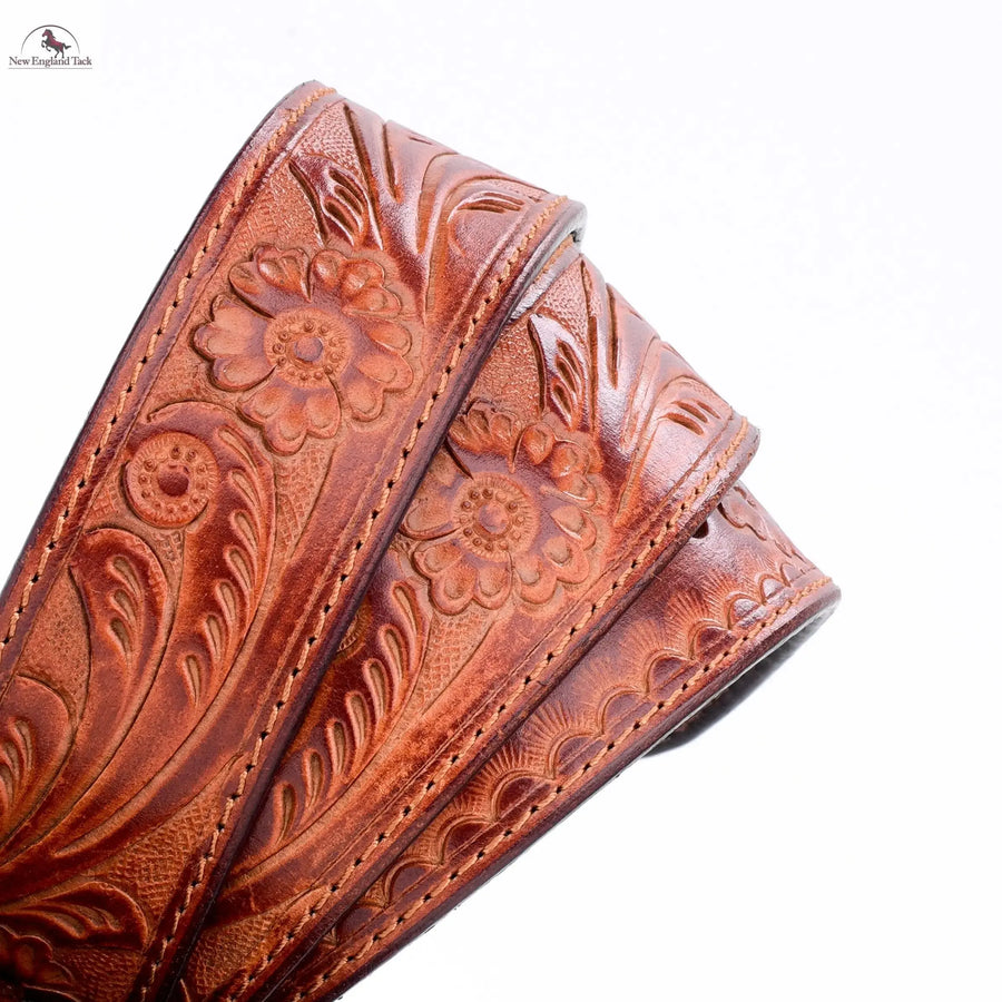 Resistance Full Grain Western Engraved Leather Belt Strap, 1-1/2" Wide Western Belt Leather Strap Floral Tooled Leather Belt Strap NewEngland Tack