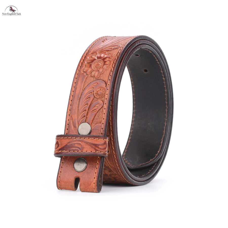 Resistance Full Grain Western Engraved Leather Belt Strap, 1-1/2" Wide Western Belt Leather Strap Floral Tooled Leather Belt Strap NewEngland Tack