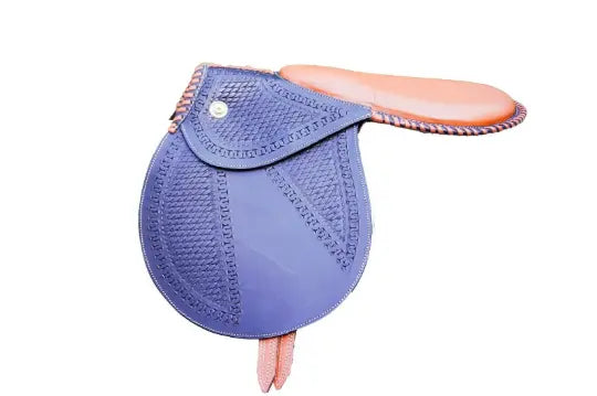 Exercise Racing Horse Saddle - Leather - Black Flap with Tan Seat - NewEngland Tack