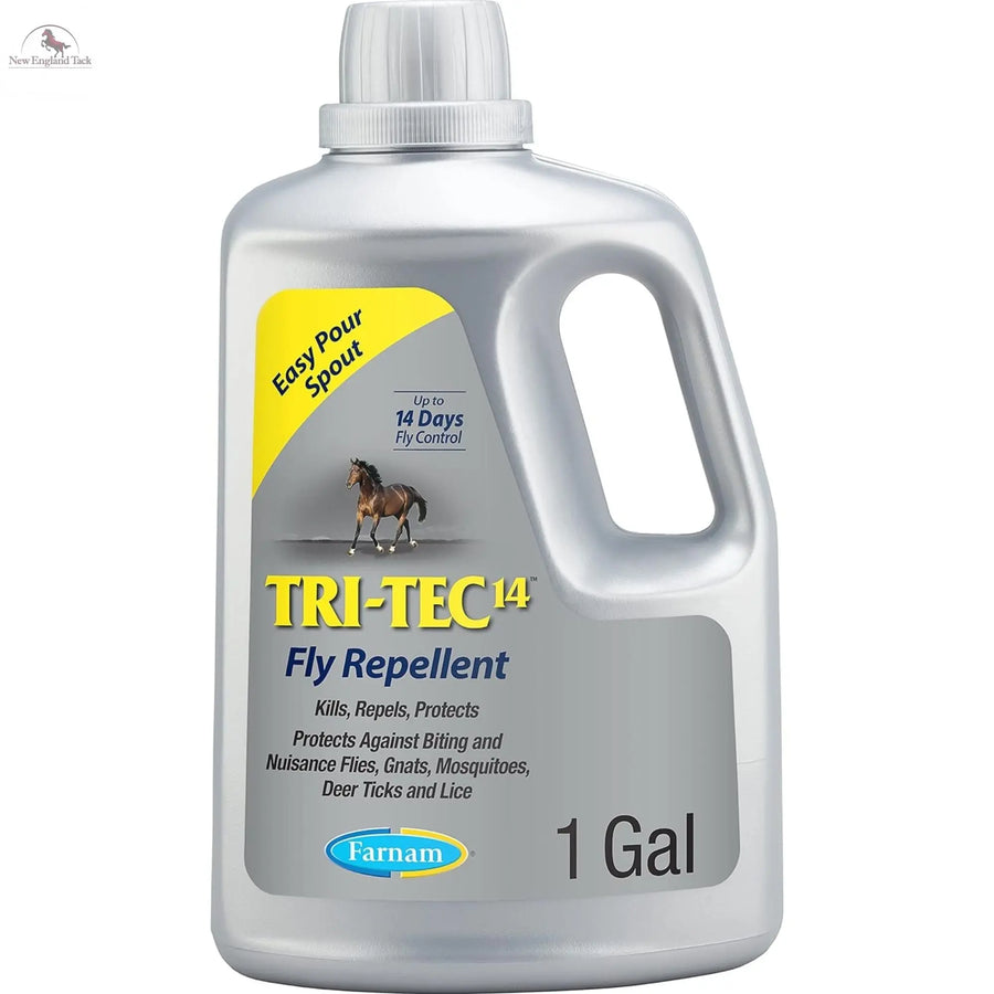 Farnam Tri-Tec 14 Horse Fly Spray, Kills, Repels, Protects, 128 Ounces, Easy Pour Gallon Refill, 1 Gallon Easy Pour NewEngland Tack