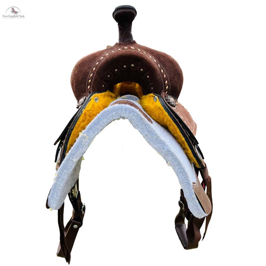 Pleasure Trail Rough Out Buck Stitched All Size Both Adults & Kids Western Horse Saddle With Suede Seat NewEngland Tack