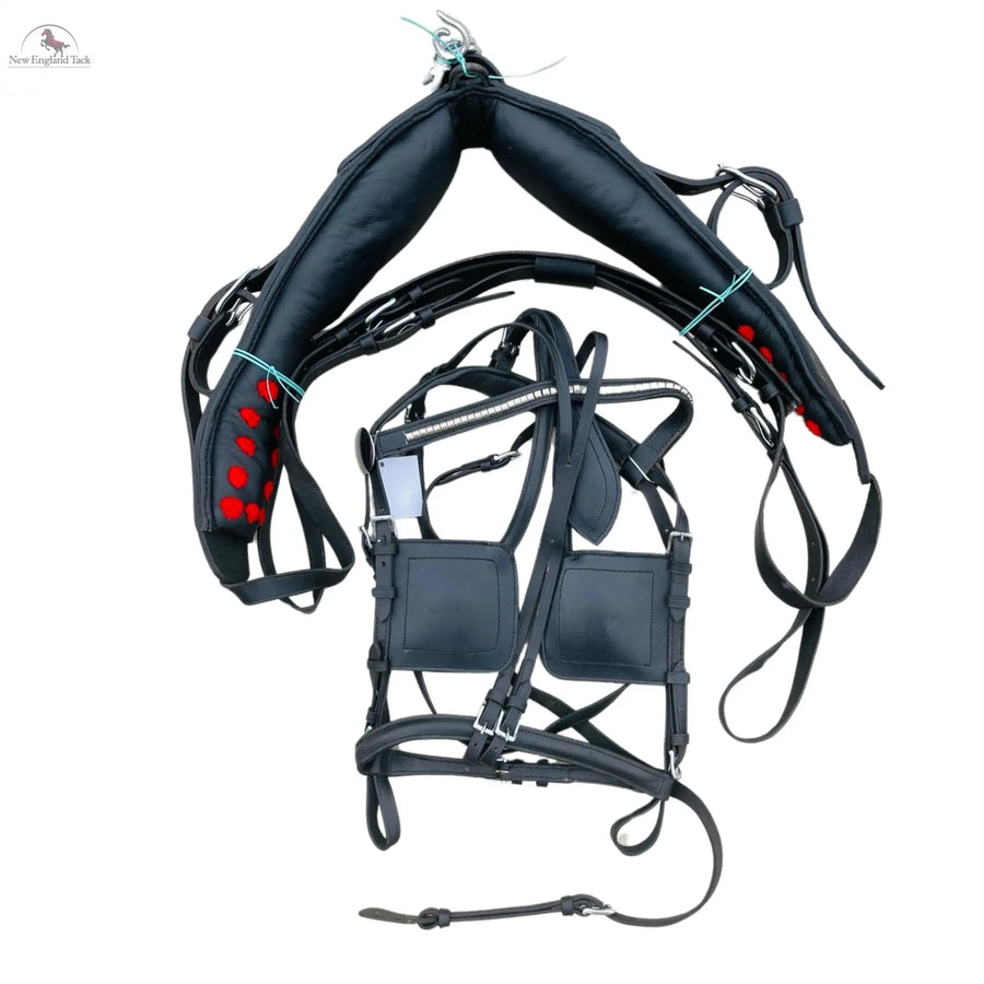 Pony Regular Horse Leather Driving Harness- Complete Set - Leather - Black NewEngland Tack