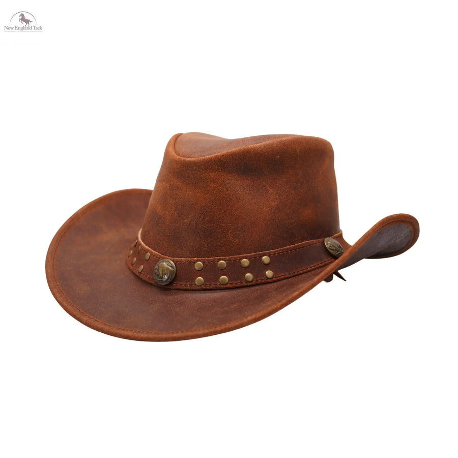 Shop The Best Leather Cowboy Hats for Men - Reddish Brown / M