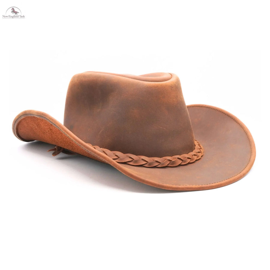 RESISTANCE Premium Full Grain Australian Style Leather Cowboy Hat | Shapeable Outback Hat for Men and Women NewEngland Tack
