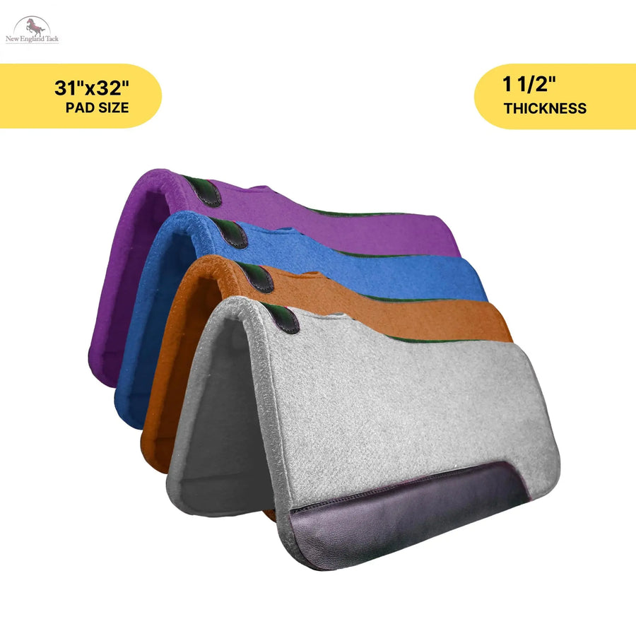 Resistance 31 x 32 Felt Performance Saddle Pad with Wear Leathers 1.5" Thickness NewEngland Tack