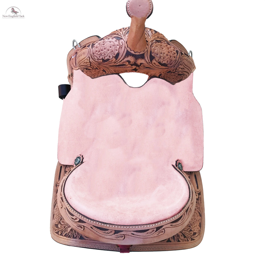 Resistance Adult Western Horse Barrel Saddle With Floral Tooled Available in 14" 15" 16" NewEngland Tack