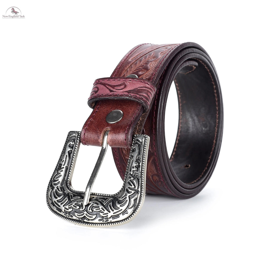 Resistance Classic Western Style Full Grain Leather Belt 1-1/2"(38mm) Wide- Comfortable Accessory With Free Buckle NewEngland Tack