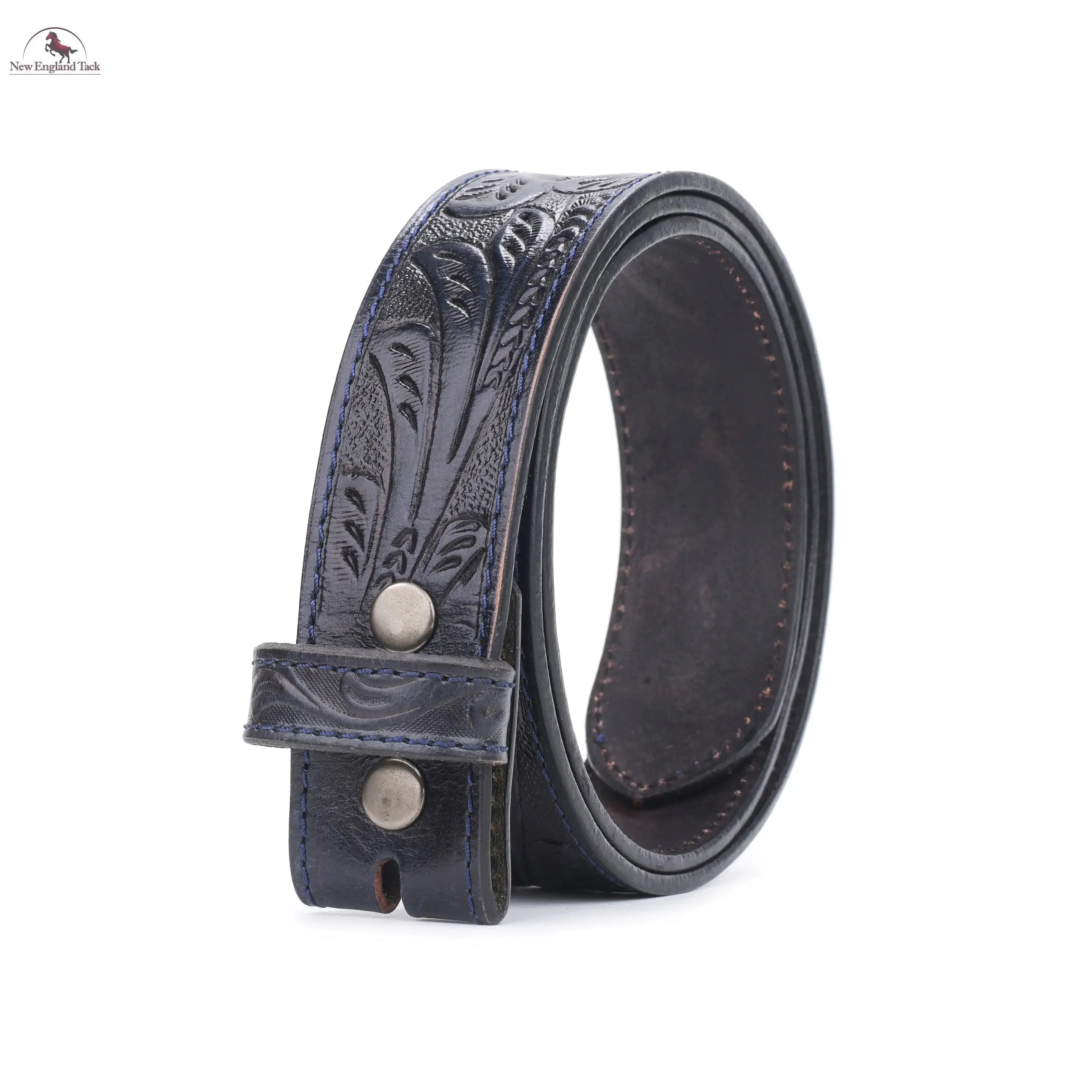 Resistance Full Grain Western Engraved Leather Belt Strap, 1-1/2