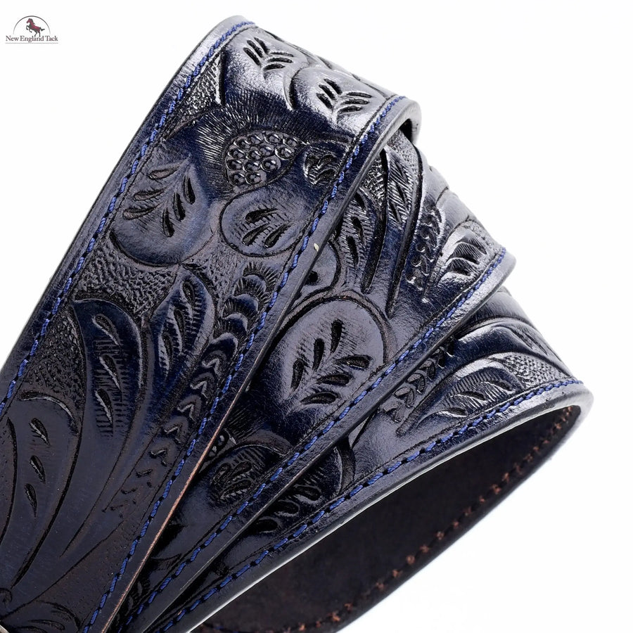 Resistance Full Grain Western Engraved Leather Belt Strap, 1-1/2" Wide Western Belt Leather Strap Floral Tooled Leather Belt Strap NewEngland Tack