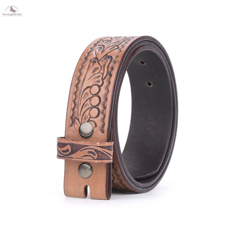 Resistance Floral Light Brown Women's Cowgirl Cowboy Country Belt  With Floral Embossed Silver Buckle NewEngland Tack