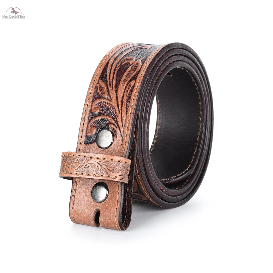 Resistance Full Grain Western Engraved Leather Belt Strap, 1-1/2" Wide Western Belt Leather Strap Floral Tooled Leather Belt Strap NewEngland Tack