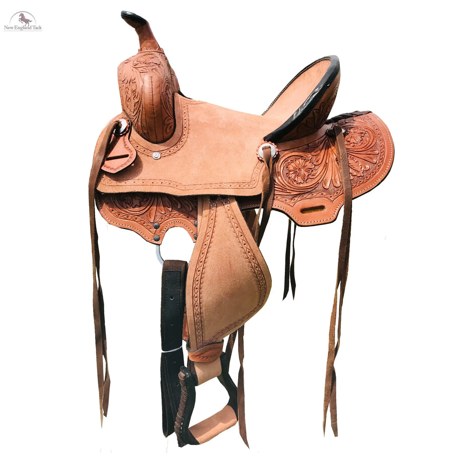 Resistance Genuine New Western Leather Youth Child Horse Pony Ranch Saddle Floral Tooled NewEnglandTack