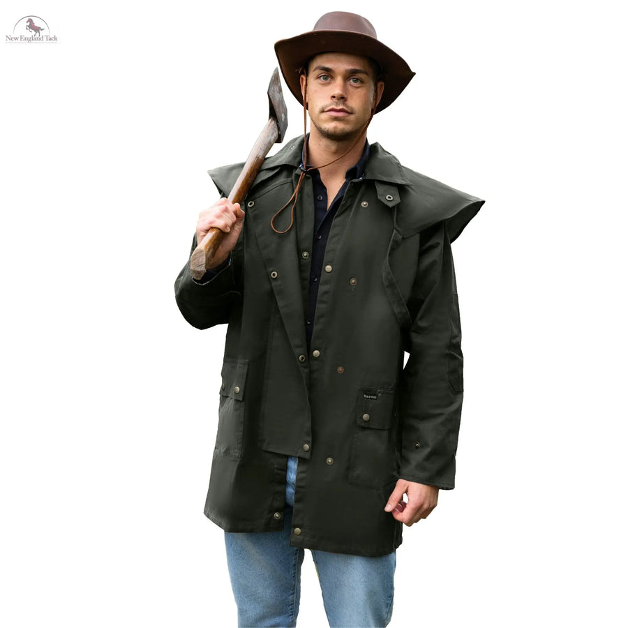 Resistance Oilskin Cotton Western Short Duster Jacket NewEngland Tack