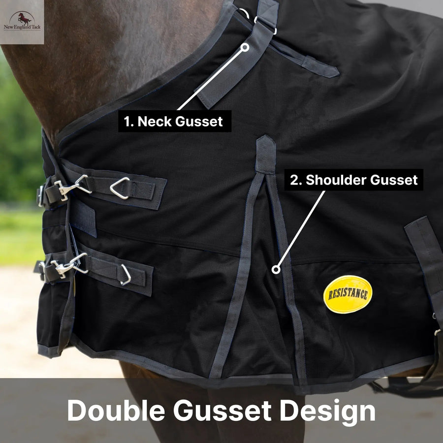 Resistance Premium 1680 Denier Waterproof Horse Turnout Blanket - 300 Grams Fill NewEngland Tack