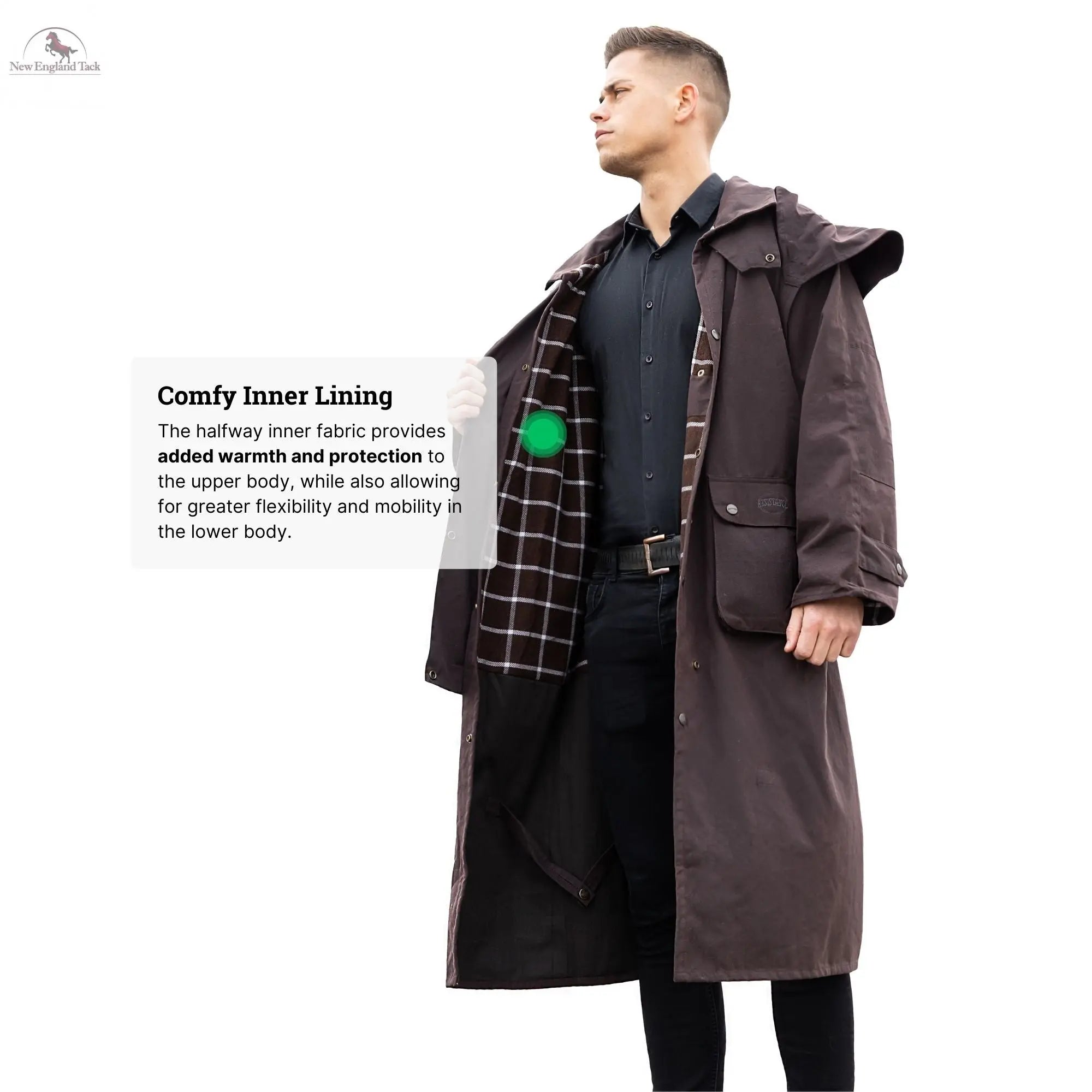 Resistance Premium Waterproof Oilskin Long Duster Coat NewEngland Tack