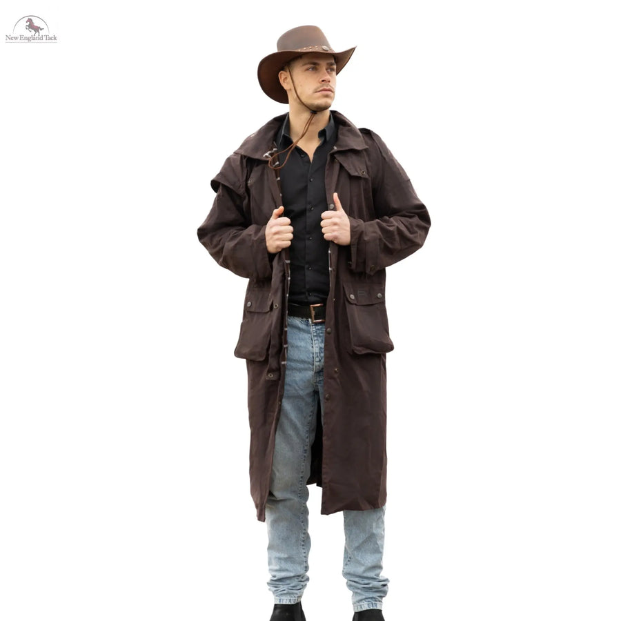 Resistance Premium Waterproof Oilskin Long Duster Coat NewEngland Tack