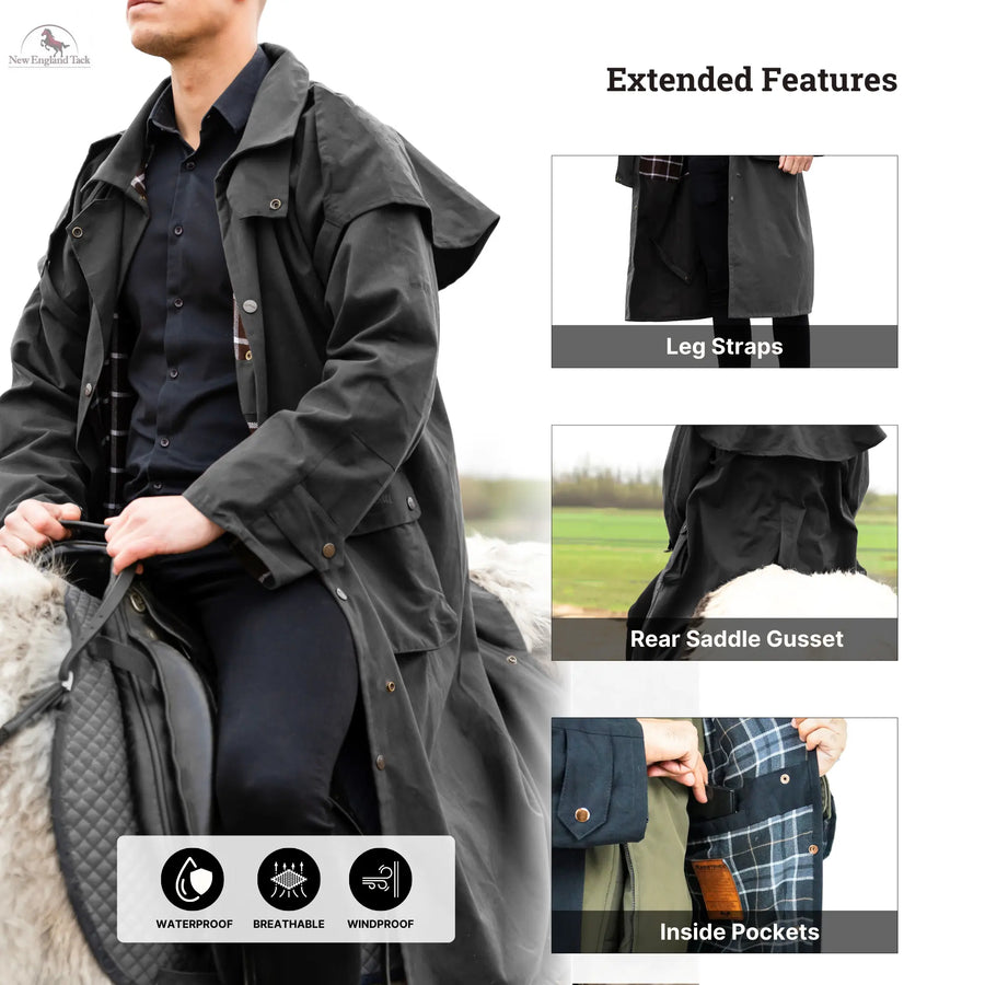 Resistance Premium Waterproof Oilskin Long Duster Coat NewEngland Tack