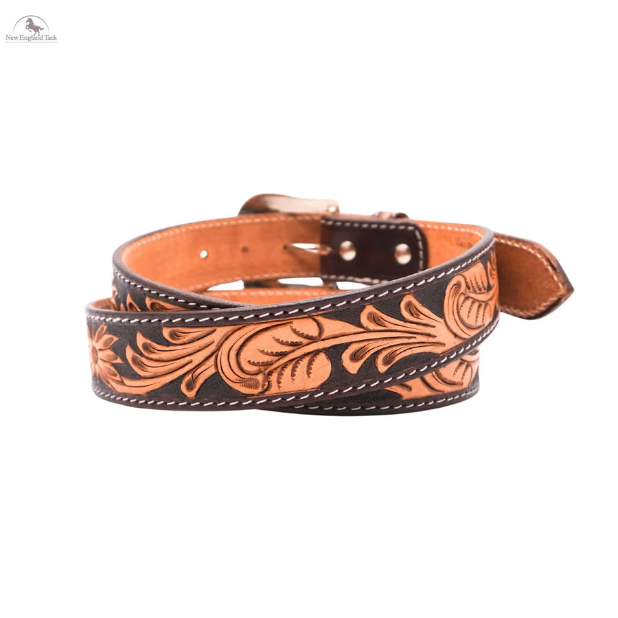 Resistance Western Cowgirl Cowboy Floral Tooled  Argentinian Leather Belt NewEngland Tack