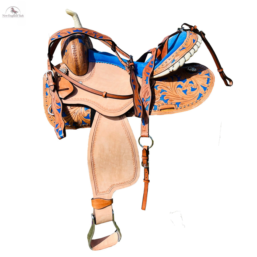 Resistance Western Horse Barrel Saddle Leather 14" 15" 16" 17" With Free Tack set NewEngland Tack