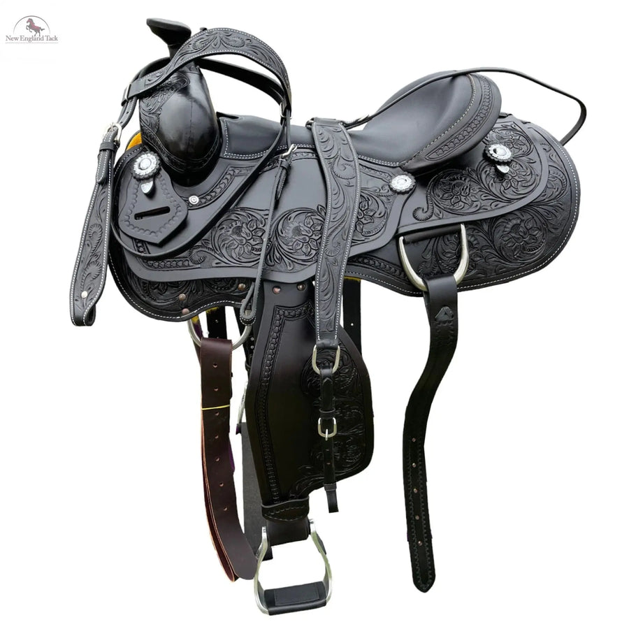 Resistance Western Horse Pleasure Saddle - Genuine Leather 16" 17" 18" NewEngland Tack