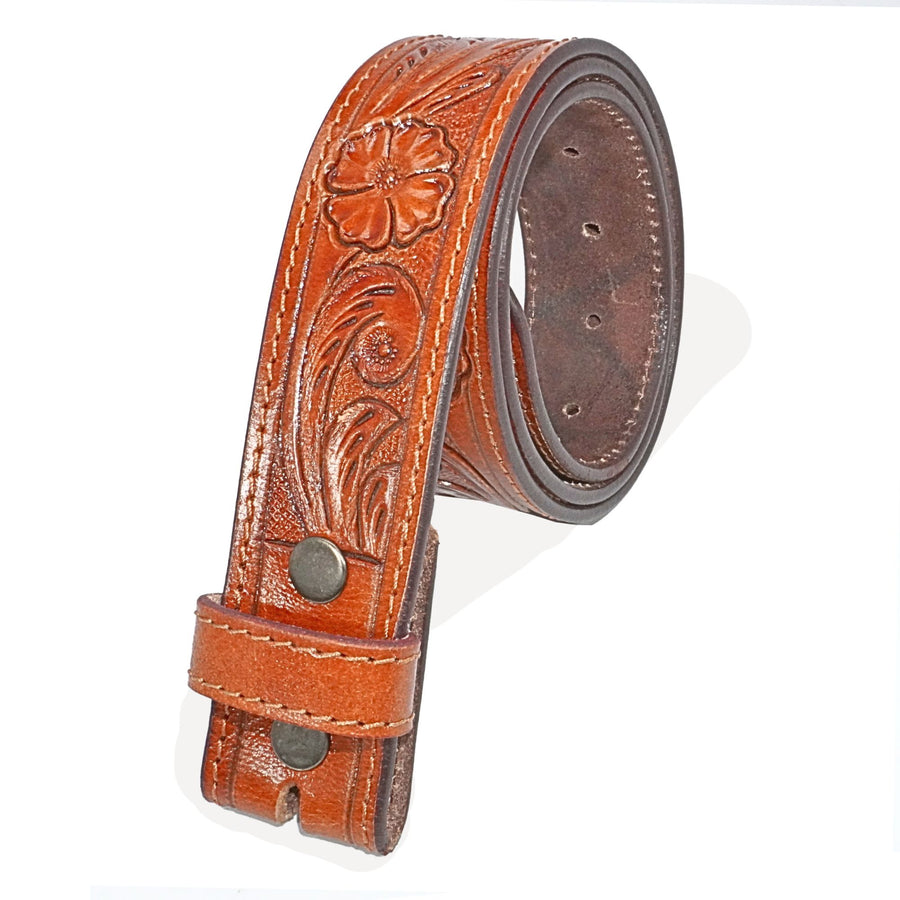 Resistance Full Grain Western Engraved Leather Belt Strap, 1-1/2" Wide Western Belt Leather Strap Floral Tooled Leather Belt Strap