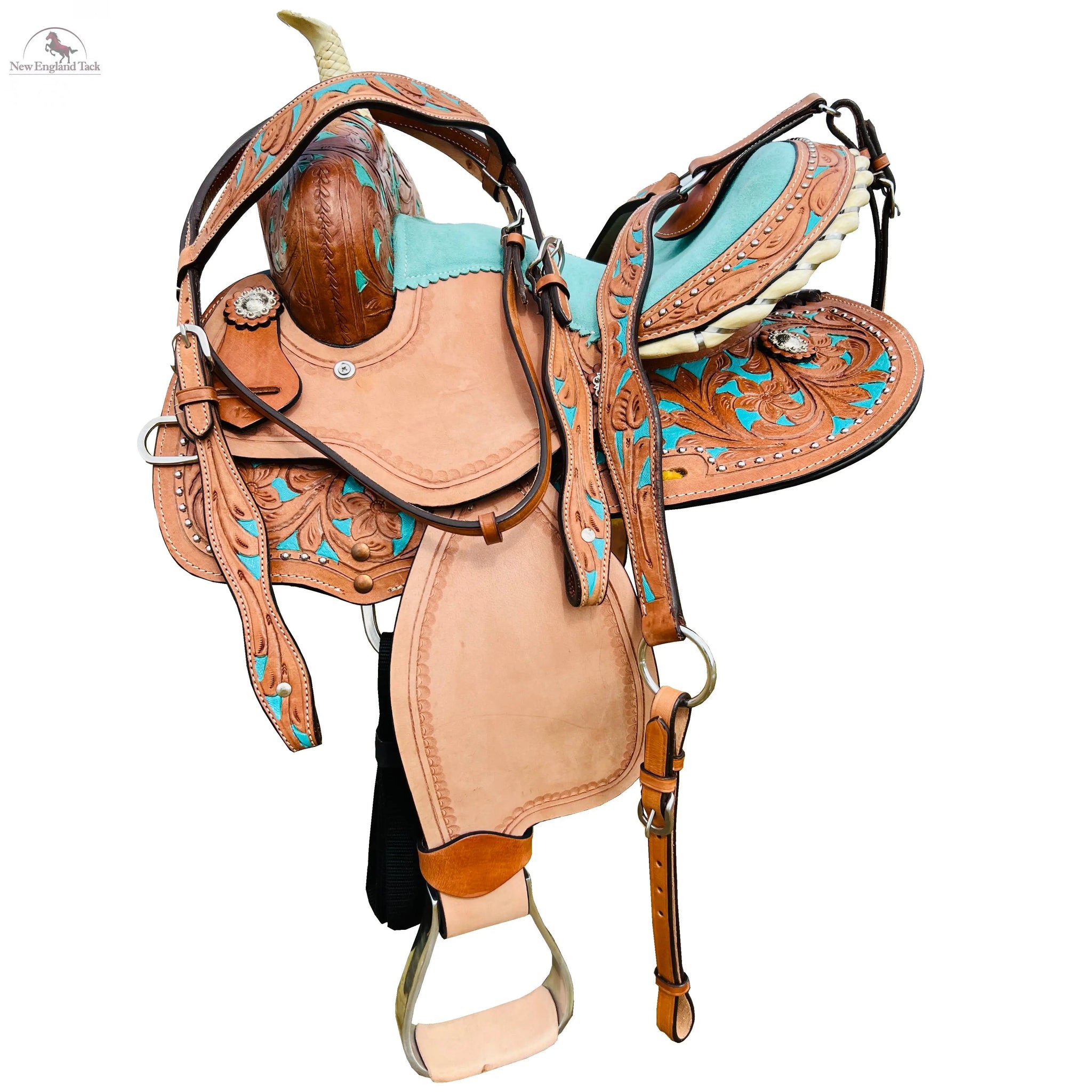 Western Horse Saddle-Barrel Trail Youth-Kids Leather 10