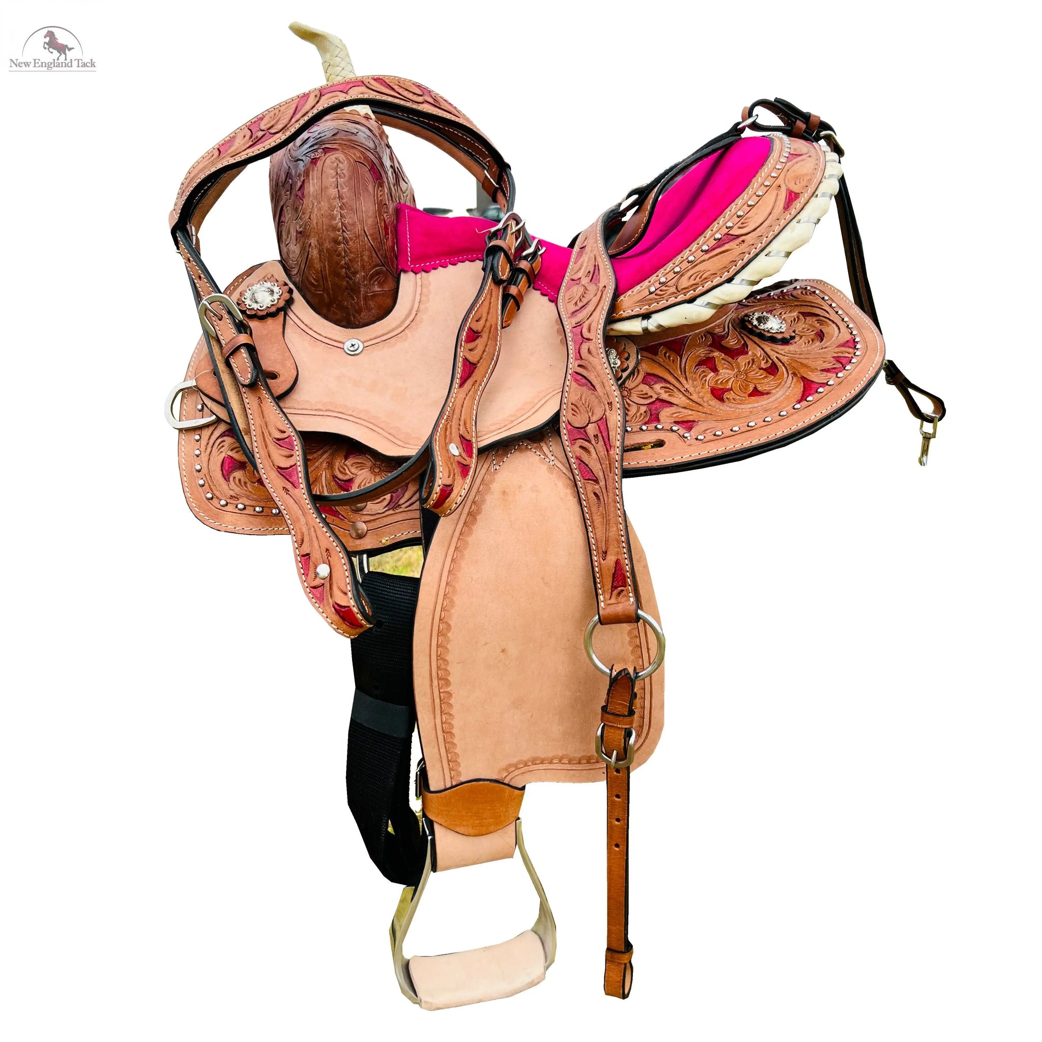 Western Horse Saddle-Barrel Trail Youth-Kids Leather 10