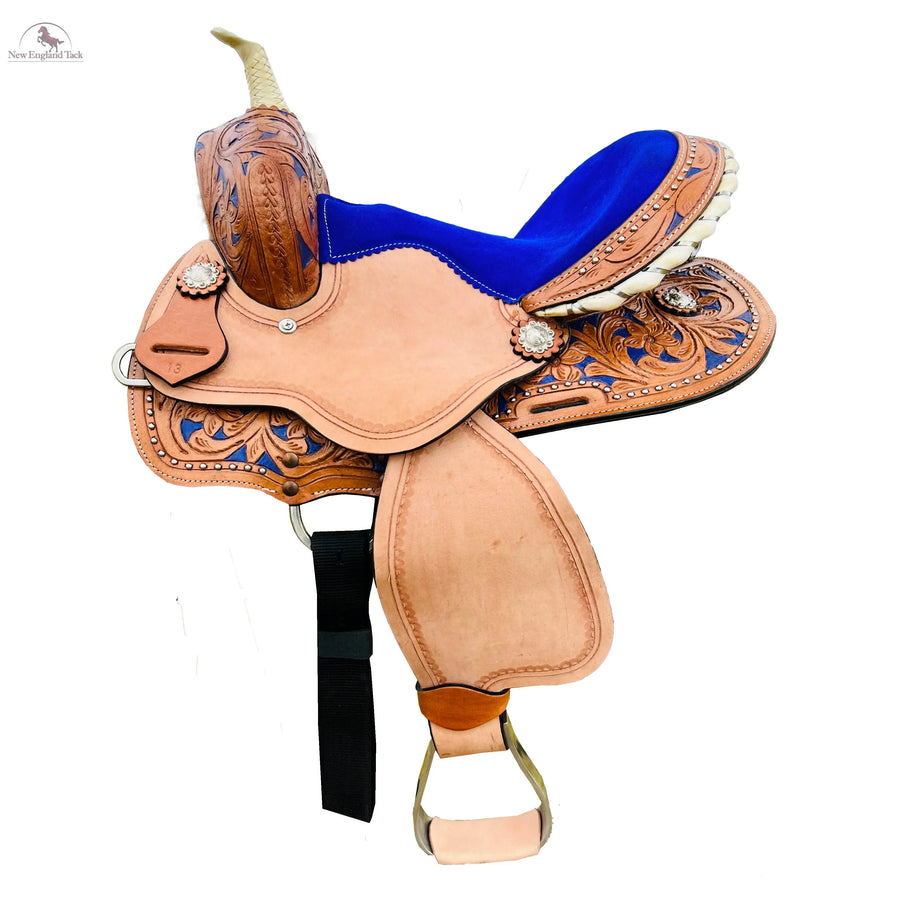 Western Horse Saddle-Barrel Trail Youth-Kids Leather 10"12"13"  With Free Tack set NewEngland Tack