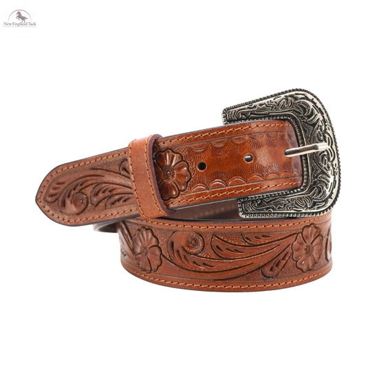 WOMENS BLACK EMBROIDERED Western Cowgirl Cowboy Leather Belt 